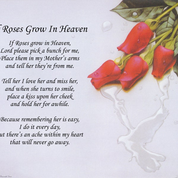 Roses Grow in Heaven Etsy