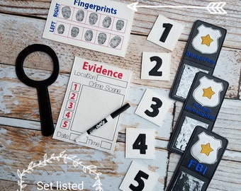 Pretend Play Detective Set - Embroidery Handmade Child Gift - Educational Imagination Imaginary Play Unique Gift Preschool Toddler Kid