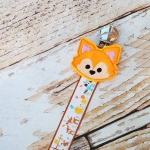 Baby Pacifier Clip Forest Friends Wilderness Woodland Baby Fox Deer Raccoon Hedgehog Shabby Rose or Feltie Option image 2