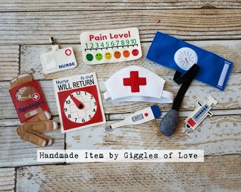 Handmade Pretend Play Nurse Set: Medical Toy, Doctor Gift