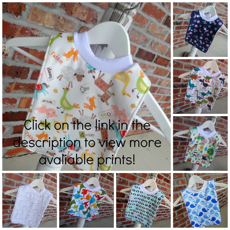 Infant or Toddler Pull Over Bib flannel and Terry Cloth Etsy
