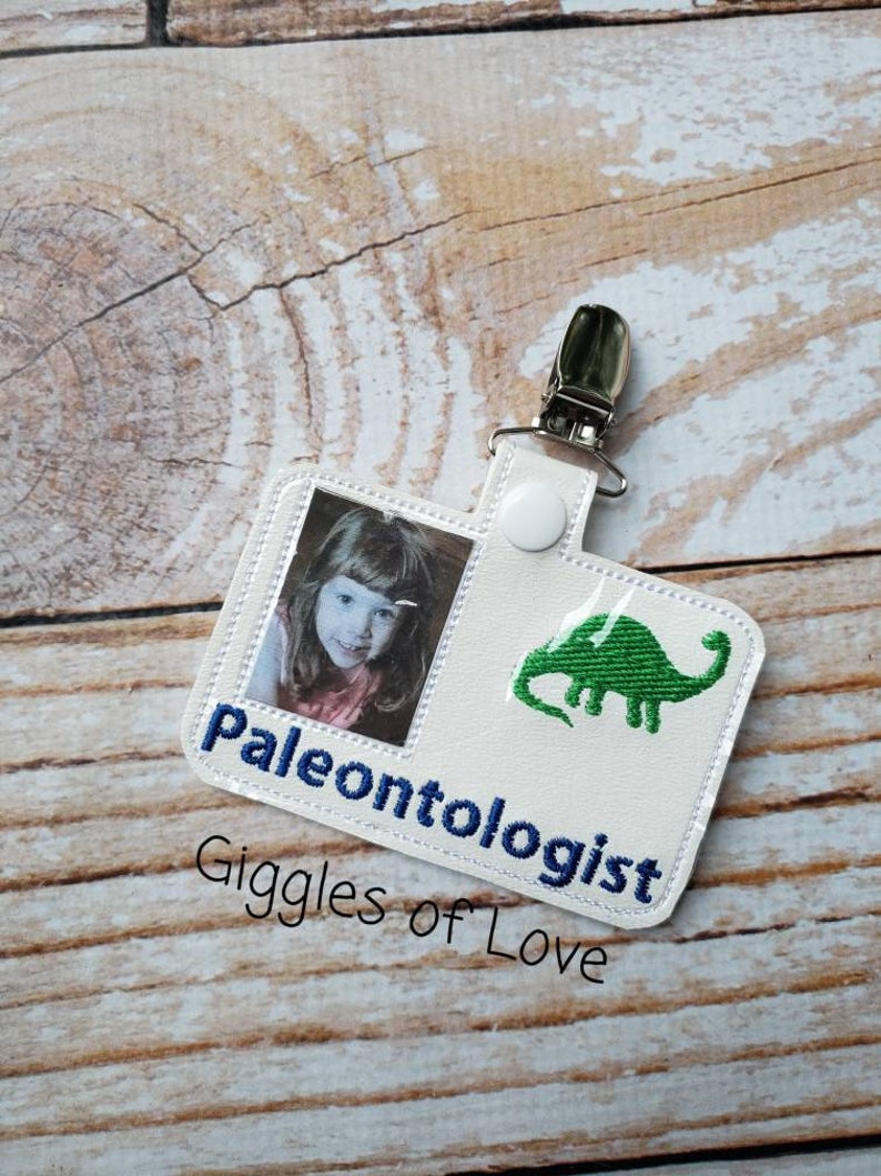 Personalized Pretend Play Paleontologist Badge Handmade Etsy