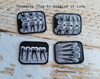 Pretend Play Dental X-Rays (Set of 4) - Embroidery Handmade Child Gift Dentist Hygienist Medical Educational Imagination