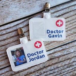 Personalized Pretend Play Doctor Badge - Handmade Child Gift Doctor ...