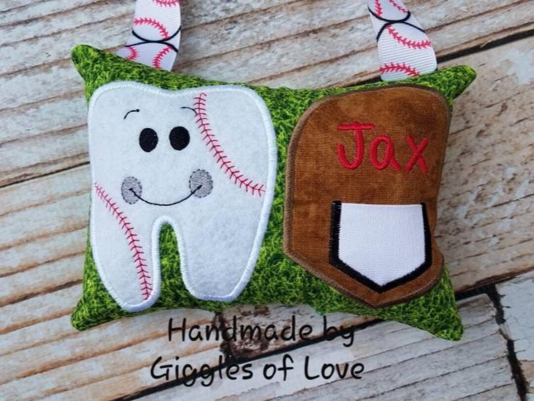 Tooth Baseball Tooth Fairy Pillow With Pocket (personalized Option) - Baseball - Etsy