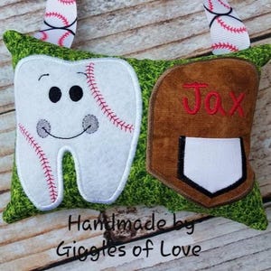 Tooth Fairy Pillow with Pocket (Personalized Option) - Baseball