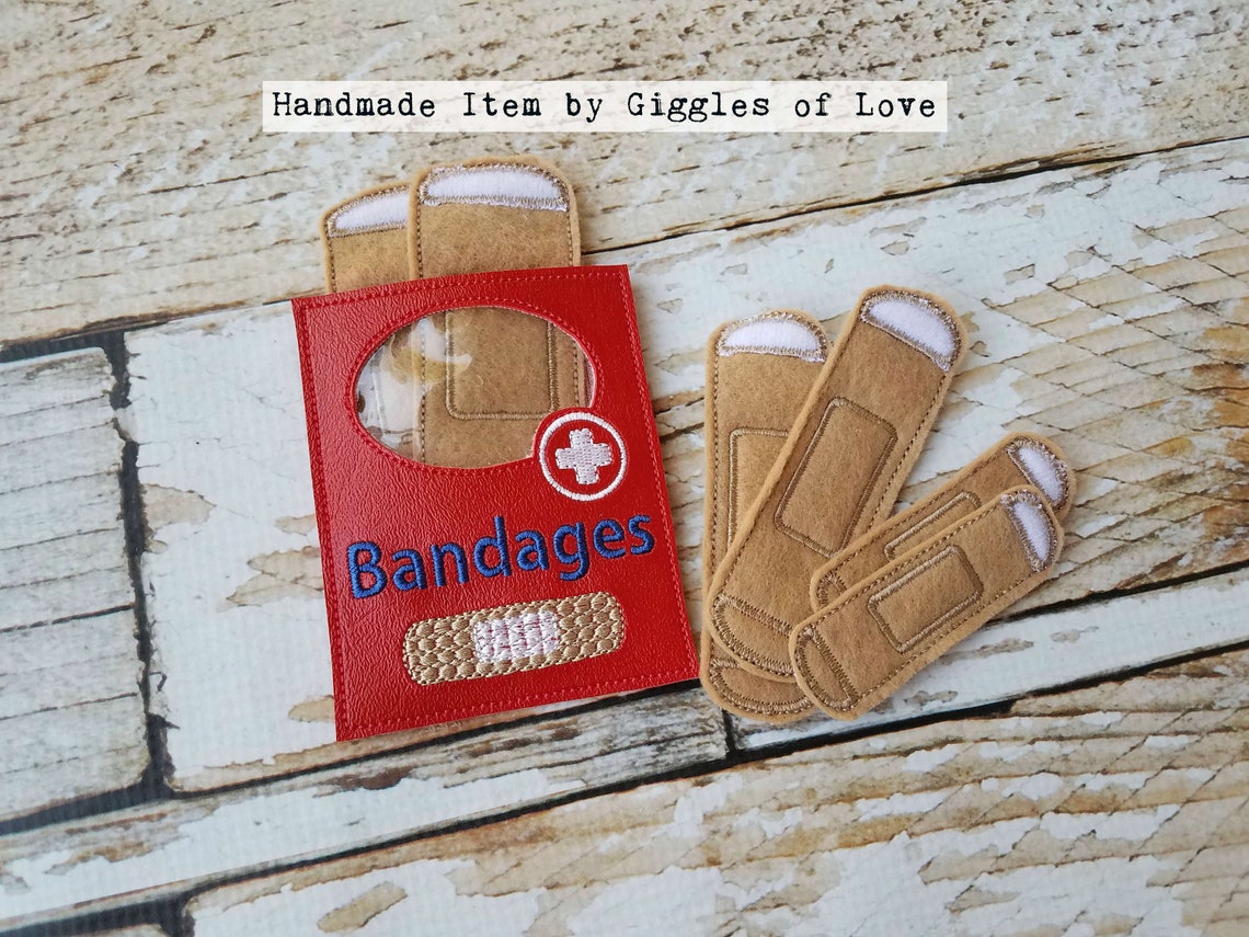 Pretend Play Bandages and Holder Embroidery Handmade Child Etsy