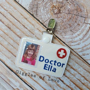 Personalized Pretend Play Doctor Badge - Handmade Child Gift Doctor Educational Imagination