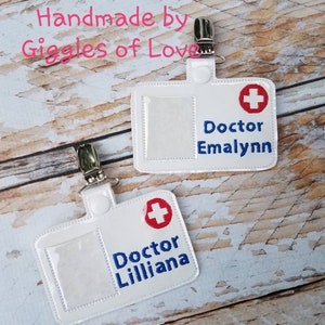 Personalized Pretend Play Doctor Badge - Handmade Child Gift Doctor ...