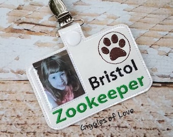 Pretend Play Zookeeper Badge - Handmade Child Gift Educational Imagination