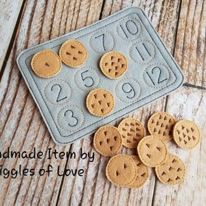 Counting Cookies - learning, educational toy, counting 1 to 12, toddler, preschool, learning to count, quiet time, pretend play