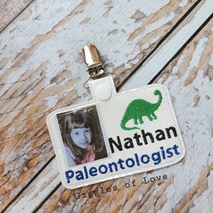 Personalized Pretend Play Paleontologist Badge - Handmade Child Gift Science Educational Imagination