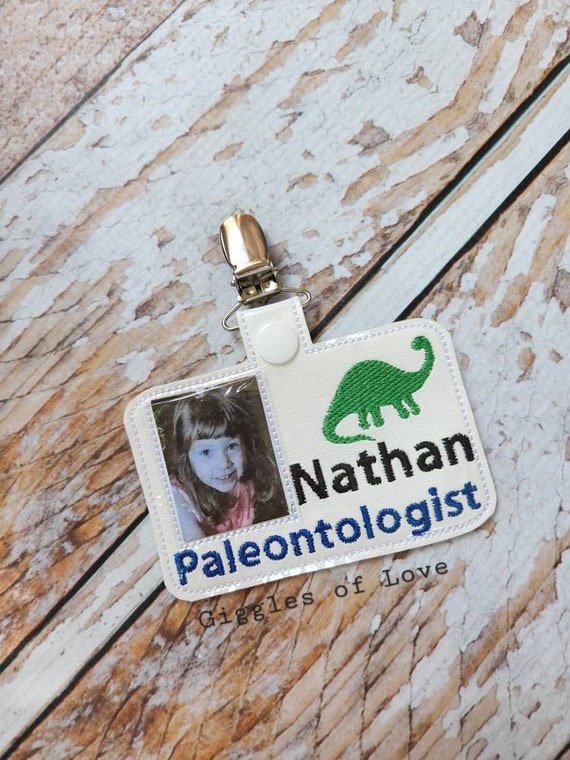 Personalized Pretend Play Paleontologist Badge - Handmade Child Gift Science Educational Imagination