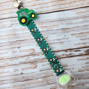 Baby Pacifier Clip - Green Tractor, Farm, Farming, Country Boy Girl (Feltie or Shabby Rose Option)