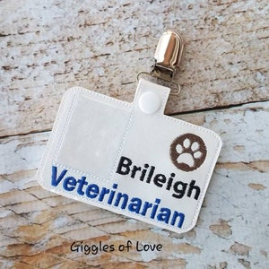 Pretend Play Veterinarian Badge - Handmade Child Gift Educational Imagination