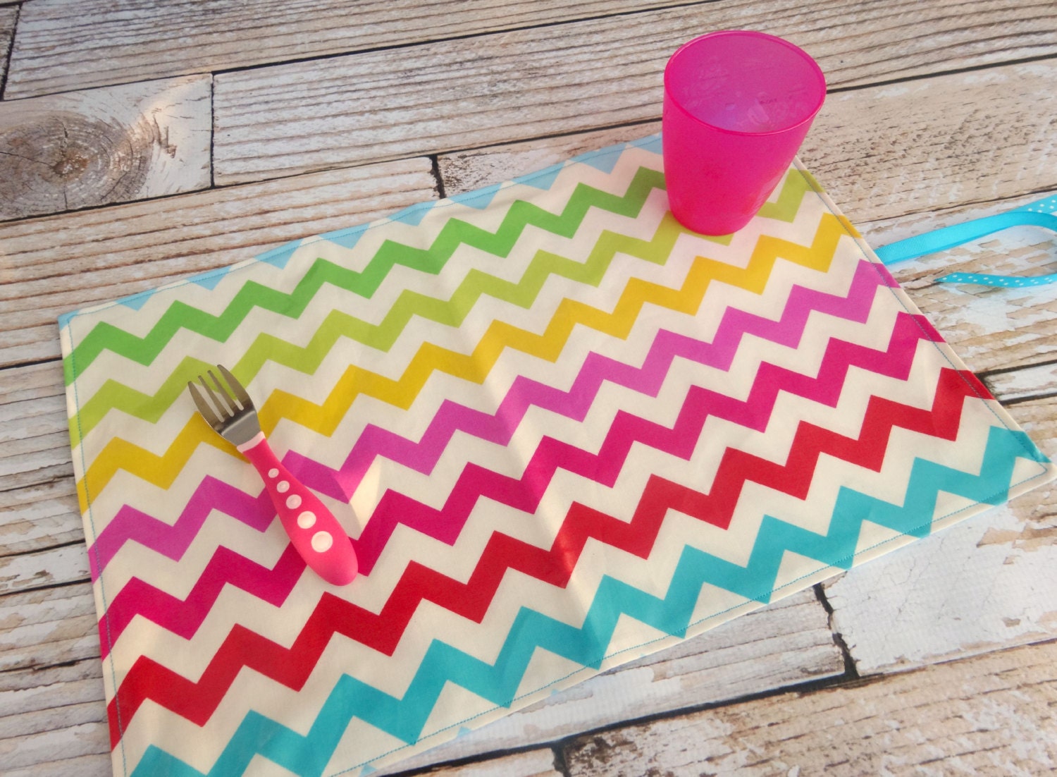 Travel Placemat Double Sided Baby Toddler Child Kid Laminated