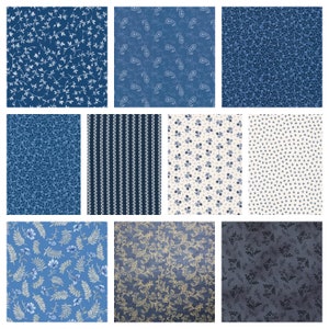 Blue & White Fat Quarters by Various Manufacturers