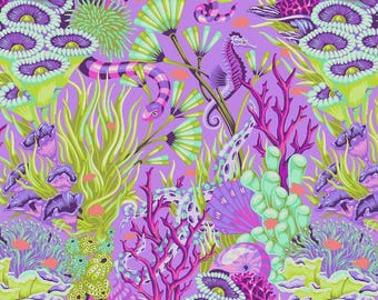 Reef What You Sew in Ultraviolet for the Floral Reef Range by Tula Pink