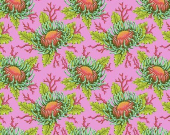 Friends & Anemones in Coralline for the Floral Reef Range by Tula Pink