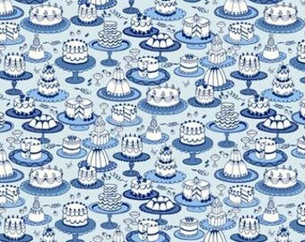 Afternoon Tea×LIBERTY/ Flower pattern OP Blue Afternoon Tea for the Garden Party Range by Liberty Fabrics