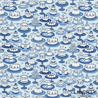 Blue Afternoon Tea for the Garden Party Range by Liberty Fabrics