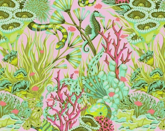 Reef What You Sew in Coralline for the Floral Reef Range by Tula Pink