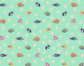 School Crossing in Seafoam for the Floral Reef Range by Tula Pink