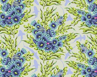 Shadow Sharks in Marine for the Floral Reef Range by Tula Pink