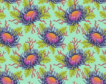 Friends & Anemones in Marine for the Floral Reef Range by Tula Pink