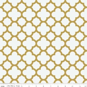 Quatrefoil Gold for Hollywood Sparkle range for Riley Blake Designs