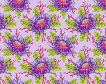 Friends & Anemones in Ultraviolet for the Floral Reef Range by Tula Pink