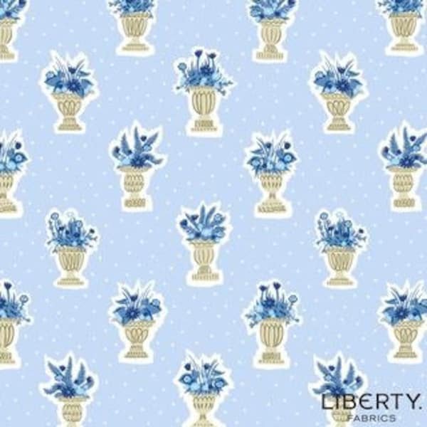 Blue Jardinere Spot for the Garden Party range by Liberty Fabrics