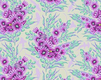 Shadow Sharks in Ultraviolet for the Floral Reef Range by Tula Pink