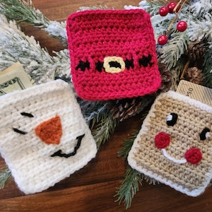 Patrón PDF para porta tarjetas de regalo de Navidad a crochet