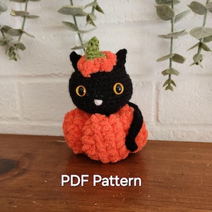 Crochet Kitty Pumpkin PDF Pattern