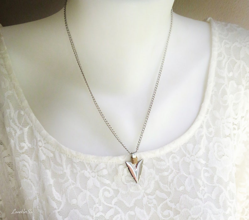 Avon Arrowhead Necklace Vintage Silver Gold Arrow Necklace Etsy