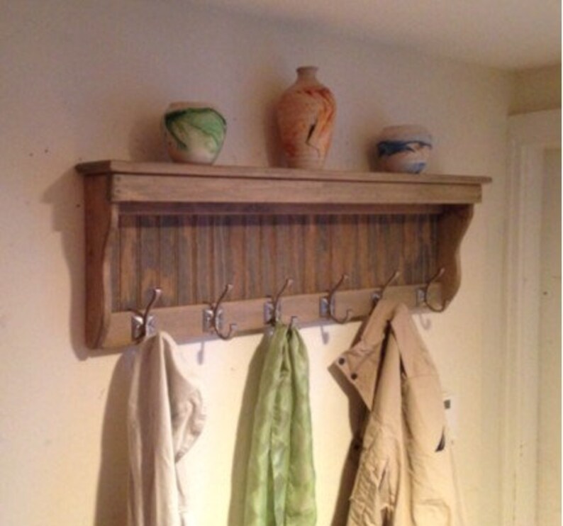 5 hook wall coat rack