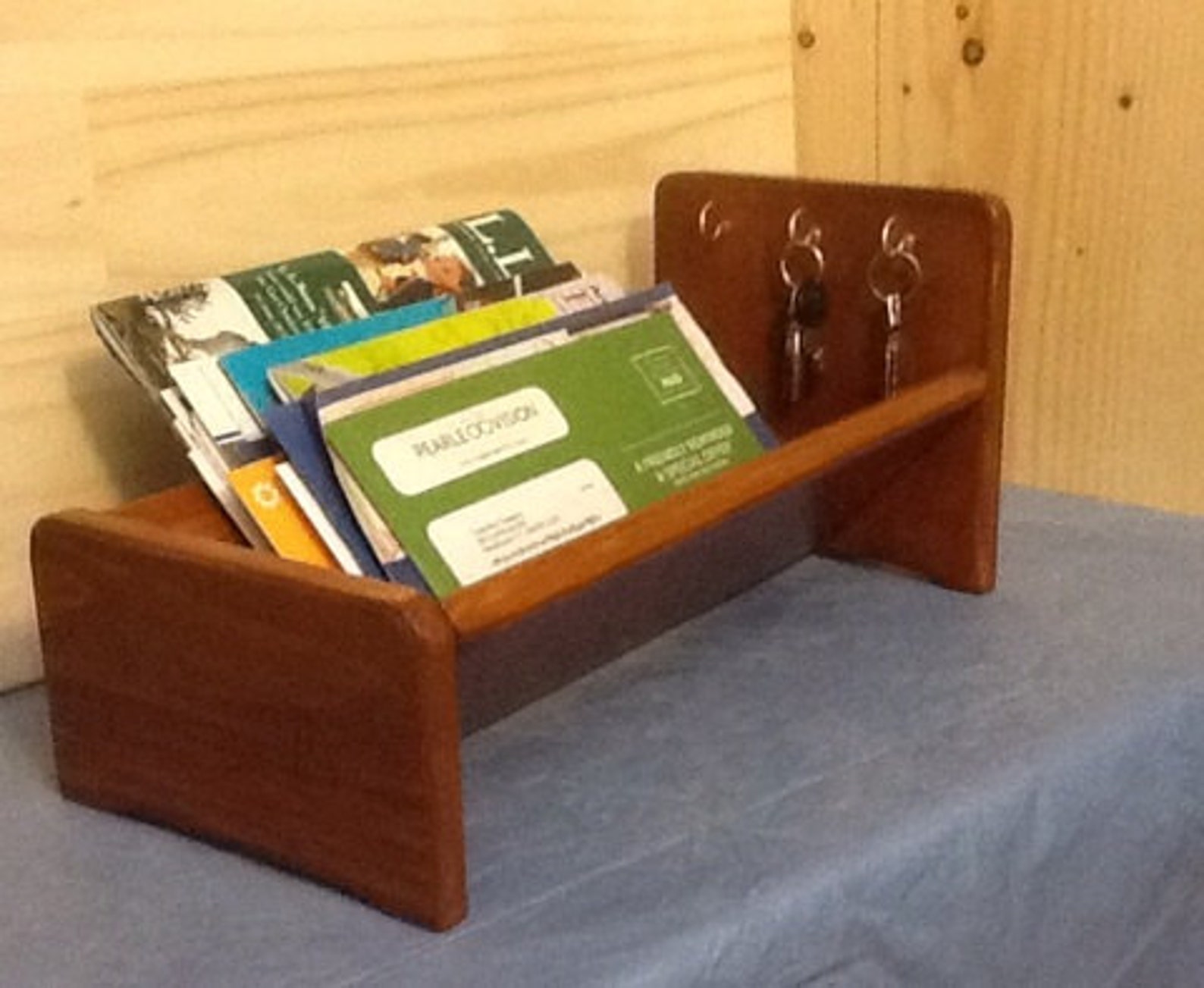 Handcrafted Desktop Mail Organizer Wooden Letter Desk Holder Etsy