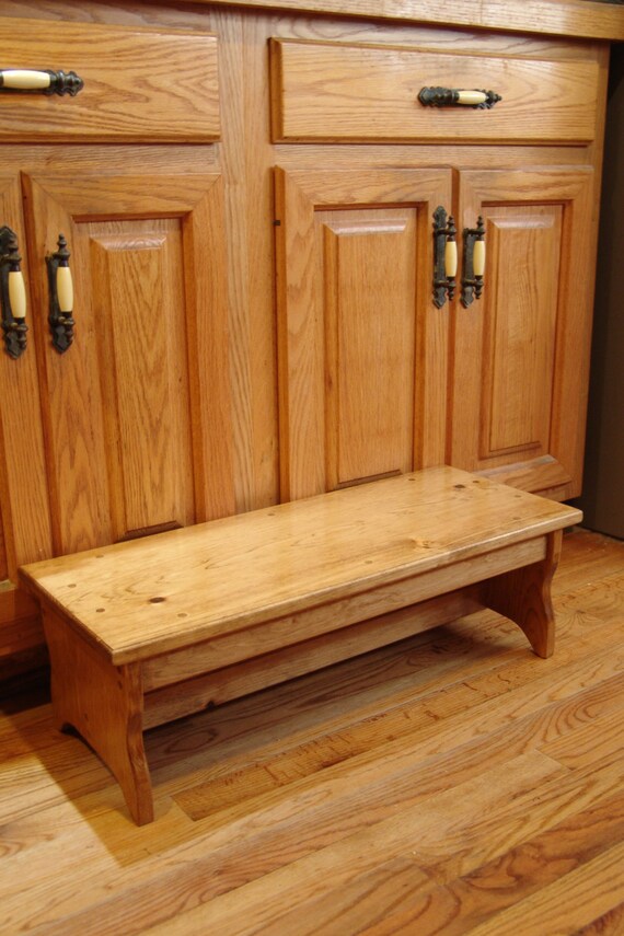 Handcrafted Heavy Duty Step Stool stains or unfinished 27 long x 8.5h Golden Oak Wooden Bed Bedside Bedroom Kids Bathroom Wood