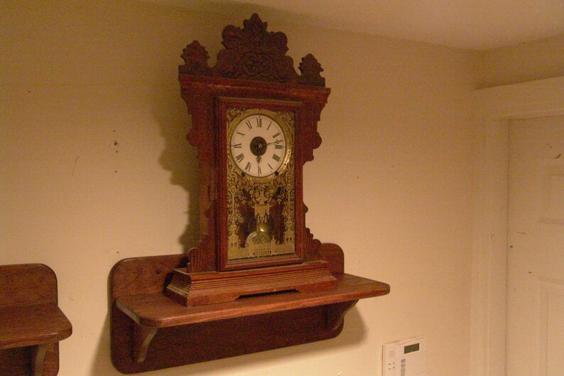 24 Handcrafted Wooden Clock Shelf 8 Deep Display Etsy