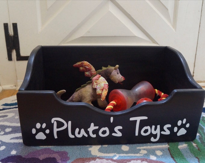 Handcrafted Heavy Duty Dog Toy Box, 20 Long, Cat Bin, Pet Storage