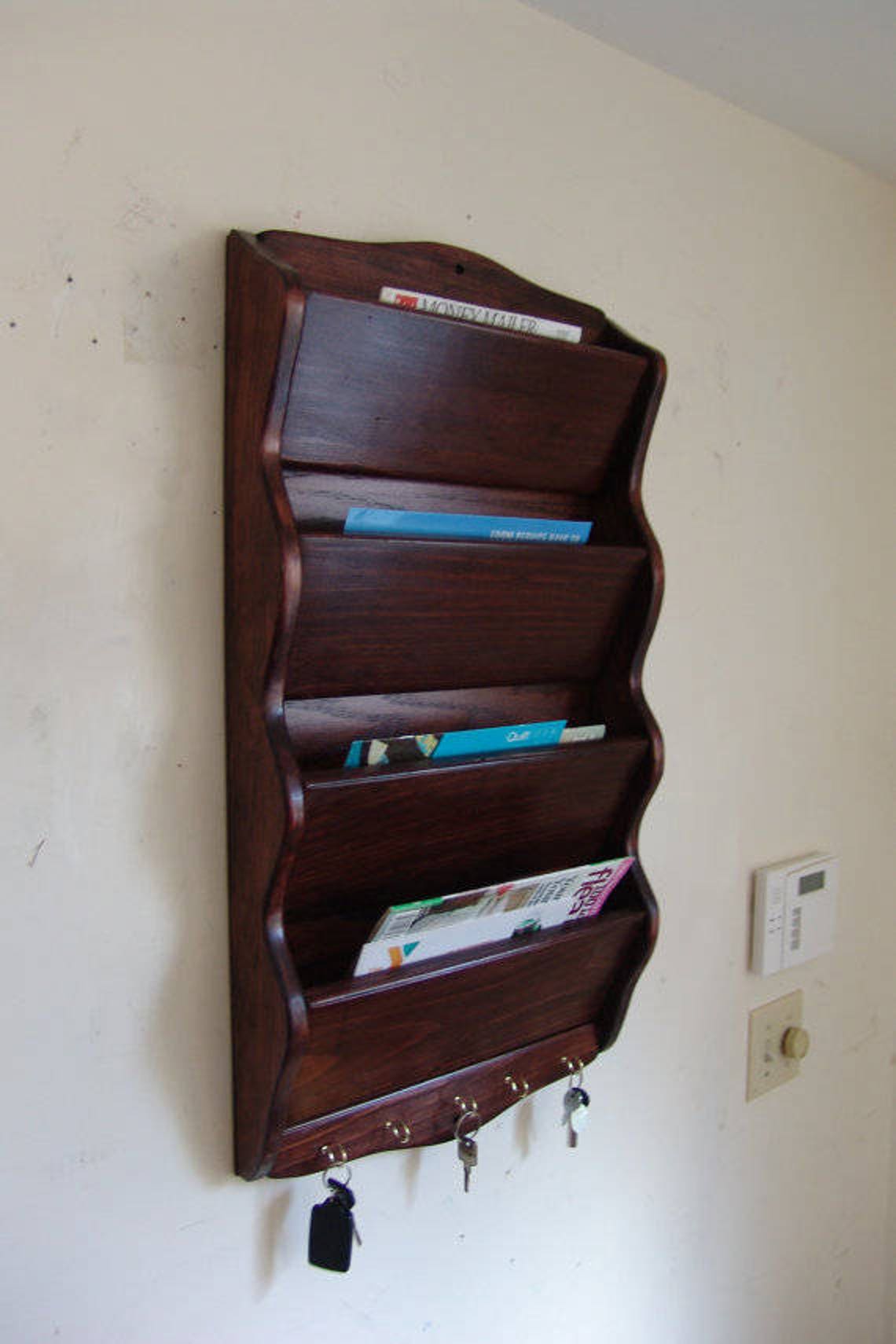 Wall Mail Organizer Rack 16w x 23 h Handcrafted Etsy
