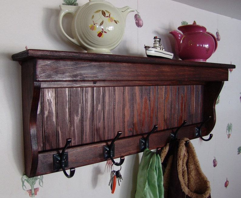 5 hook wall coat rack