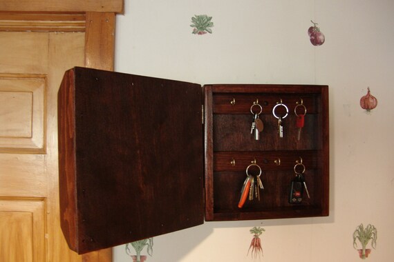 11h Hidden Key Box Mail Organizer Handcrafted Wooden Etsy