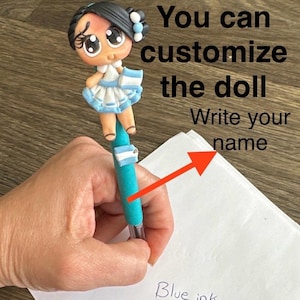 Pluma Argentina porcelana/ Pluma regalo Argentina / Muñeca Argentina / Muñeca bandera Argentina / Muñeca bandera Argentina / Pluma personalizada