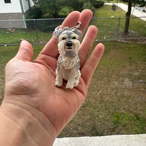 Schnauzer English dog keychain, realistic puppy keychain gift for dog lovers dog charm personalized dog key chain pet key chain bag charm