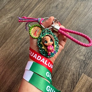 Virgin Guadalupe keychain our lady Guadalupe keychain Girls Keychain Bautizo christening first communion keychain virgen Guadalupe lanyard