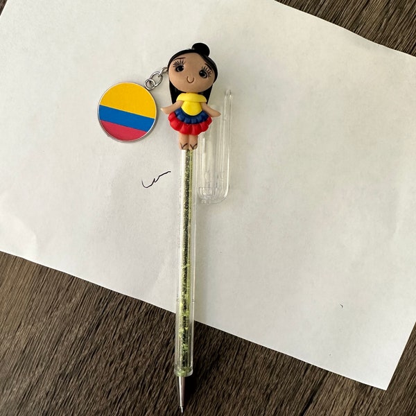 Personalized Colombia Keychain Gift Flag Artistic Handmade 3D Doll Pompom Country Key chain  USA Seller