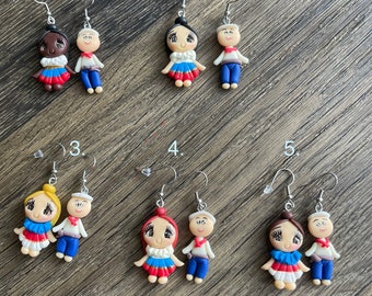 Handmade Puerto Rico Jíbaro Porcelain Earrings