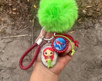 mermaid inspired keychain / inspired keychain /  charm / purse charm / purse charm / mermaid key chain